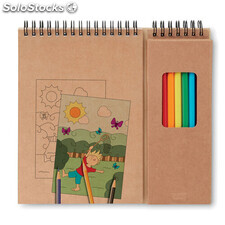 Set de lápices y cuaderno beig MIMO8769-13