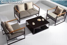 Set de sofá para exterior moderno gris antracita