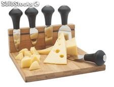 set de tabla bamboo para quesos