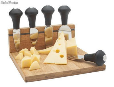 set de tabla bamboo para quesos