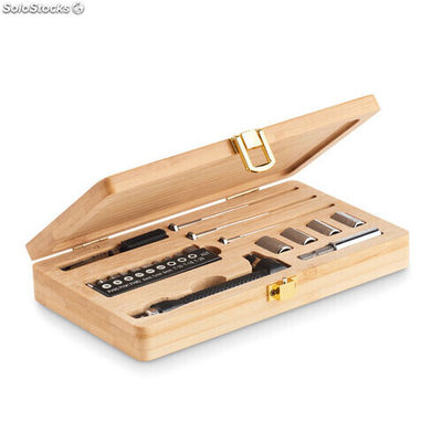 Set ferramentas em caixa bambu madeira MIMO6496-40