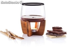 Set fondue chocolate cocoa, negro/marron