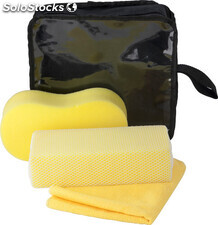 Set lavado coche con dos esponjas y toalla microfibra