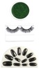 Set maquillaje verde (maquillaje+uñas+pestaña) pk 6
