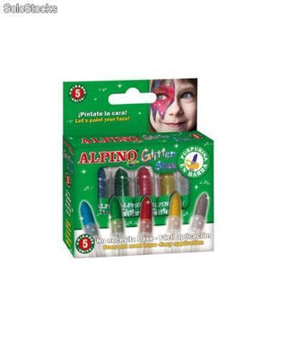 Set of 5 glitter make-up crayons