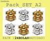 Set Pack A2 (Juego de 24 Bolas de Navidad de alta Calidad) Color Oro + Plata