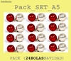 Set Pack A5 (Juego de 24 Bolas de Navidad de alta Calidad) Color Rojas Y Planta