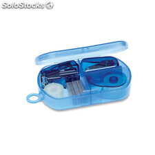 Set papeleria en caja plástico azul transparente MIMO7623-23