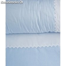 Set sábanas vichy azul cuna 60