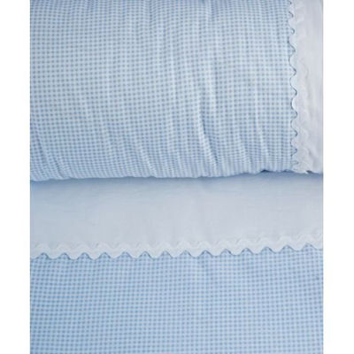 Set sábanas vichy azul cuna 60