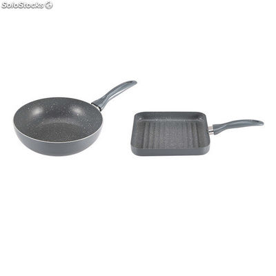 Set wok e griglia in alluminio premendo &quot;san ignacio&quot;. Induzione
