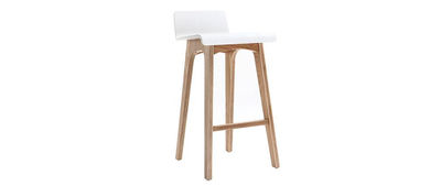 Sgabello / Sedia da bar scandinavo 65cm bianco gambe in legno BALTIK - Foto 2