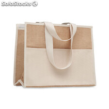 Shopper in tela e juta beige MIMO6160-13