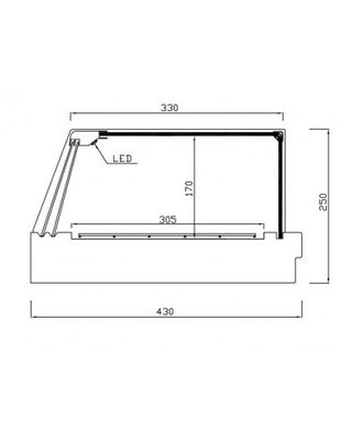 Showcase refrigeree (verre droit) avec grilles modele mfr 120R / mesures - Photo 2