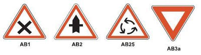 Signalisation d&#39;intersection et de priorité type AB