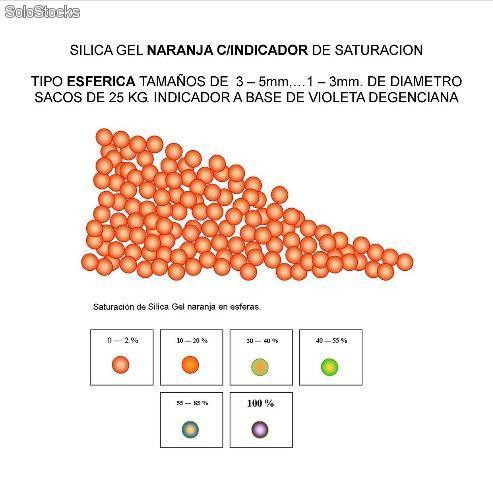 Gel de sílice con indicador (gel naranja), granulate ~ 1 - 3 mm