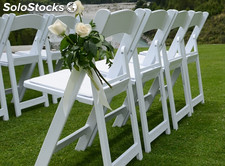 Silla Americana blanca plegable para eventos y bodas