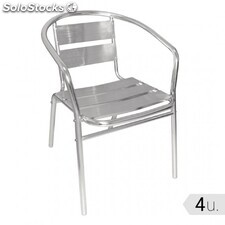 Bolero gj767 sillón aluminio y textilene Pack de 4