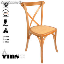 Silla Crossback Madera y Ratán