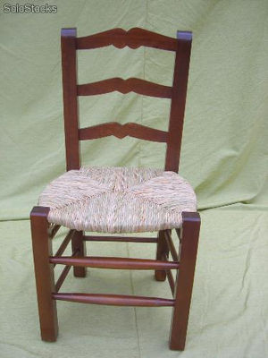Silla cuadrada alta terminada en color asiento artesanal de anea - Foto 2
