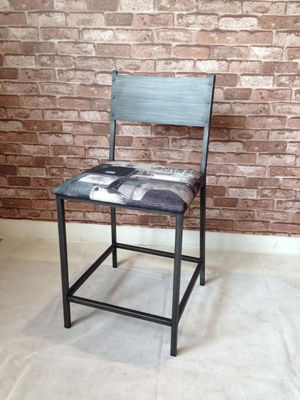 Silla de cafetería silla cojin suave respaldo acero tipo industrial - Foto 3