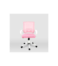 Silla de estudio juvenil Martina en rosa y blanco. Alto: 88-98, Ancho: 57,