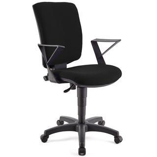 Silla de oficina ATLAS, respaldo ajustable, en tela negra