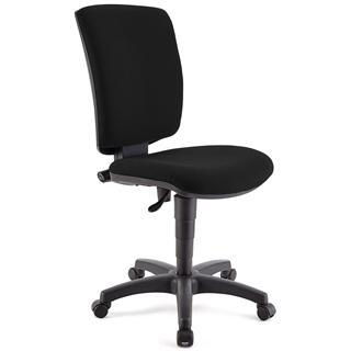 Silla de oficina ATLAS SIN BRAZOS, respaldo ajustable, en tela negra