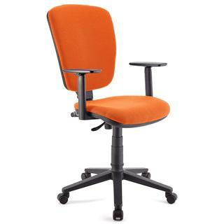 Silla de oficina CALIPSO PLUS, respaldo y brazos ajustables, en tela naranja