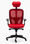 Silla de oficina con ruedas y soporte lumbar boston con cabecero ergonómica roja - Foto 3
