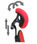 Silla de oficina con ruedas y soporte lumbar boston con cabecero ergonómica roja - Foto 4