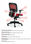 Silla de oficina con ruedas y soporte lumbar boston con cabecero ergonómica roja - Foto 5