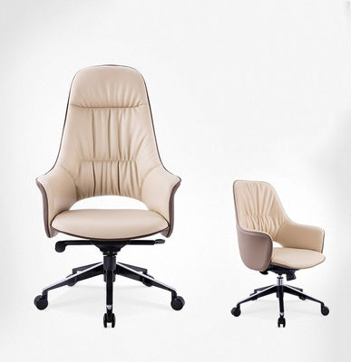 silla de oficina ergonómica de cuero con respaldo alto relax