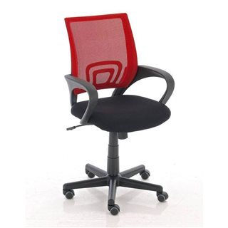 Silla de oficina SEUL con asiento acolchado, en rojo