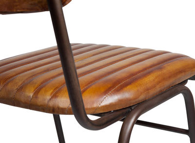 Silla de Piel Armand, Sillas vintage tapizada en piel auténtica color marrón. - Foto 5