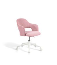 Silla despacho giratoria elevable acabado rosa, 58m(ancho) 71/81cm(altura)