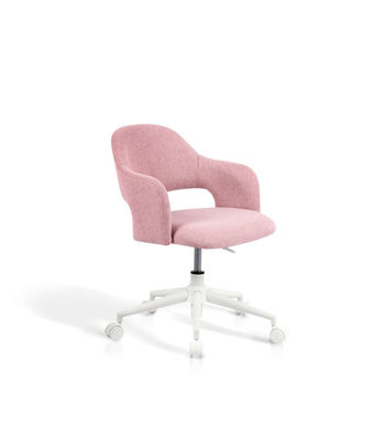 Silla despacho giratoria elevable acabado rosa, 58m(ancho) 71/81cm(altura)