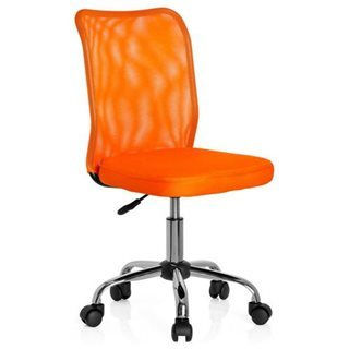 Silla escritorio juvenil JUNIOR MALLA, en malla color naranja