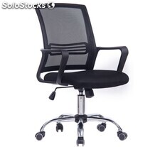 Silla oficina baja malla negra asiento acolchado