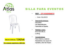 silla para eventos blanca sin reposabrazos - 400 uds