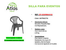 Silla para eventos con reposabrazos - antracita