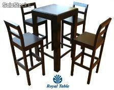 Silla periquera de madera para bar color chocolate: Royal table - Foto 2