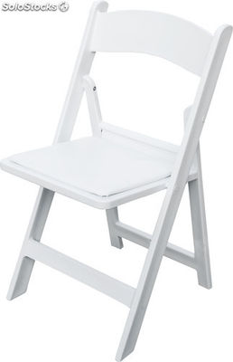 Silla plegable polipropileno blanca con cojín