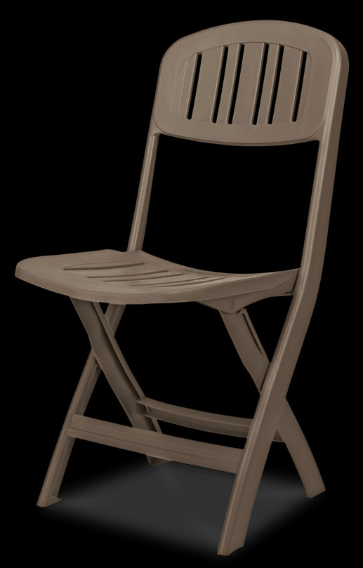Titan PRO - Silla plegable de resina, color marrón oscuro, silla plegable  ligera para interiores y exteriores, silla plegable acolchada de vinilo  para