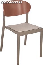 Silla portu acolchada taupe + terracota + taupe