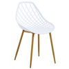silla diseño blanca patas madera