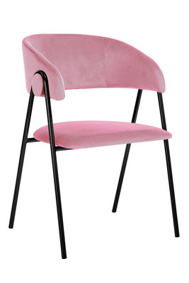 Sillas Comedor - Silla Mihu Black Terciopelo - Rosa