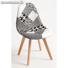 Sillas Comedor - Silla Synk Patchwork - Patchwork blanco y negro