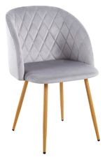 Sillas Comedor - Silla Velt Terciopelo - Gris claro