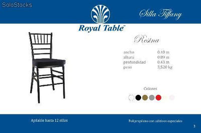Sillas Comerciales para Renta: Silla Tiffany® de Resina *royal table* - Foto 2